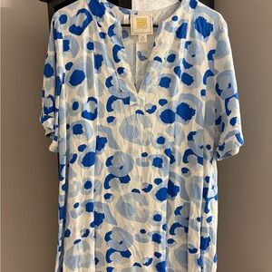 Blue Patterned Women's Blouse